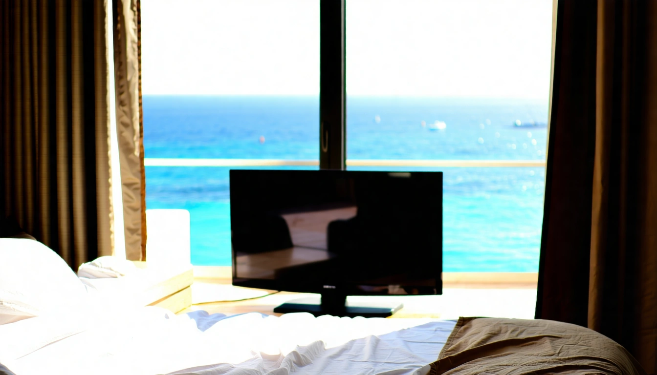 LCD TV amenity page for Casa de Playa Hotel showing a not found message indicating the requested information is unavailable and suggesting using search.